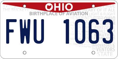 OH license plate FWU1063