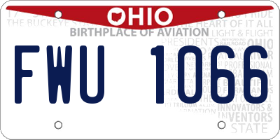 OH license plate FWU1066