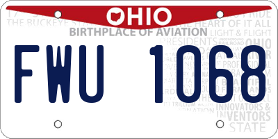 OH license plate FWU1068