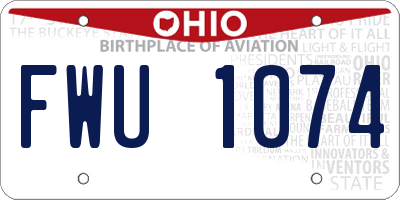 OH license plate FWU1074