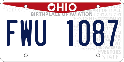 OH license plate FWU1087
