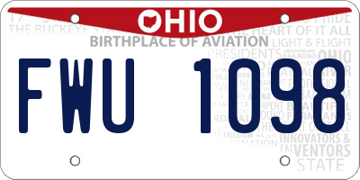 OH license plate FWU1098