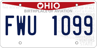 OH license plate FWU1099