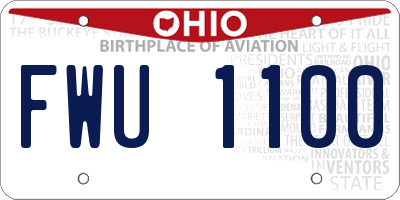 OH license plate FWU1100