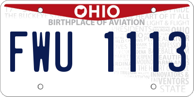 OH license plate FWU1113