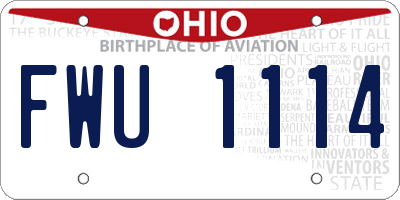 OH license plate FWU1114