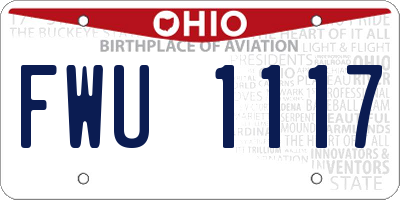 OH license plate FWU1117