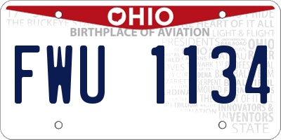 OH license plate FWU1134