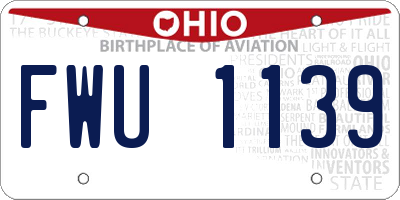 OH license plate FWU1139