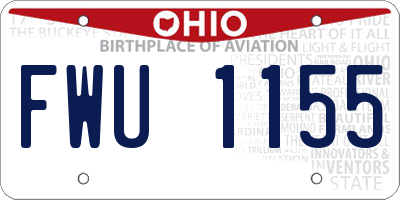 OH license plate FWU1155