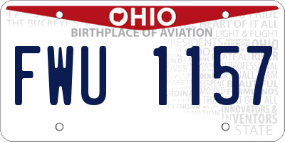 OH license plate FWU1157