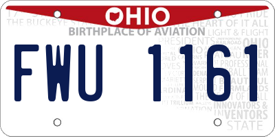 OH license plate FWU1161