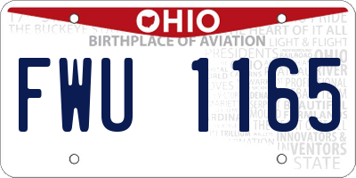 OH license plate FWU1165