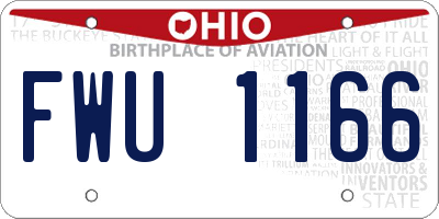 OH license plate FWU1166