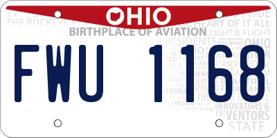 OH license plate FWU1168