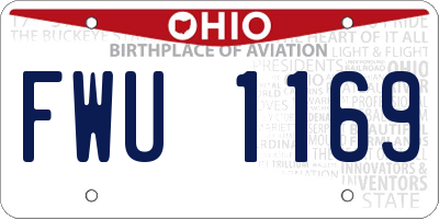 OH license plate FWU1169