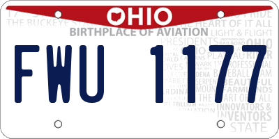 OH license plate FWU1177