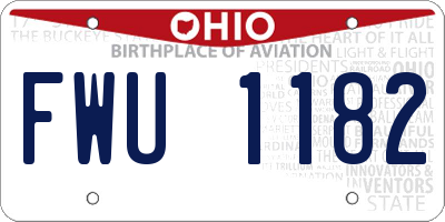 OH license plate FWU1182