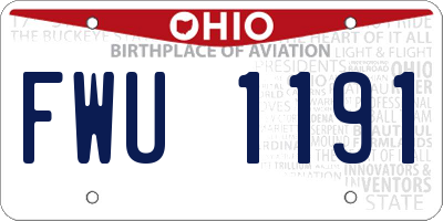 OH license plate FWU1191