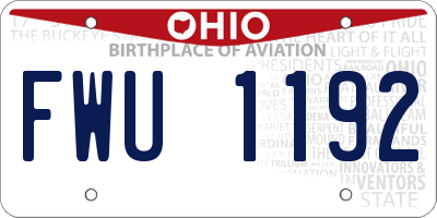 OH license plate FWU1192
