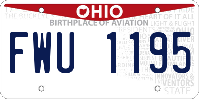 OH license plate FWU1195