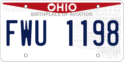 OH license plate FWU1198