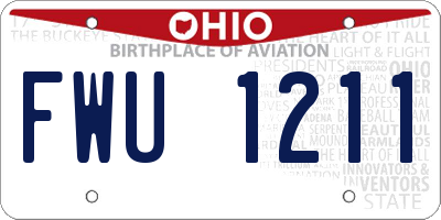 OH license plate FWU1211