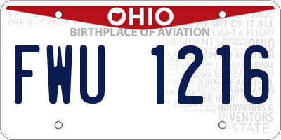 OH license plate FWU1216