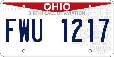 OH license plate FWU1217