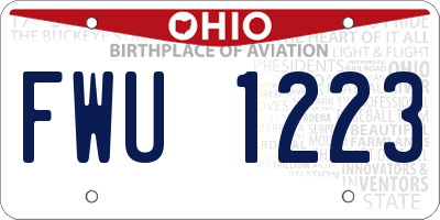 OH license plate FWU1223