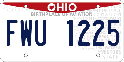 OH license plate FWU1225