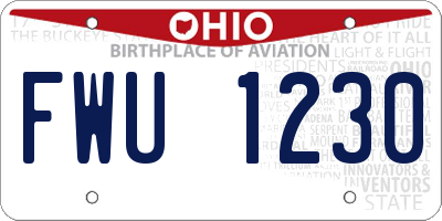 OH license plate FWU1230