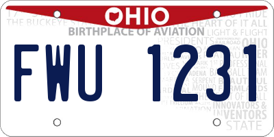 OH license plate FWU1231