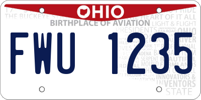 OH license plate FWU1235