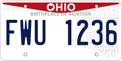 OH license plate FWU1236