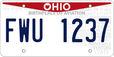OH license plate FWU1237