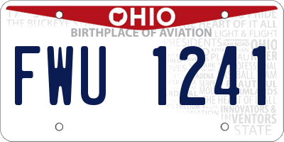 OH license plate FWU1241