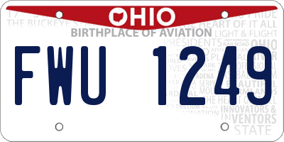 OH license plate FWU1249