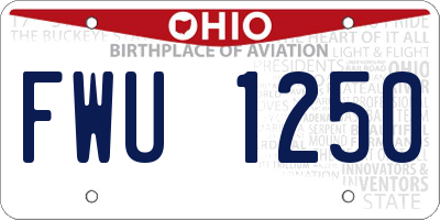 OH license plate FWU1250