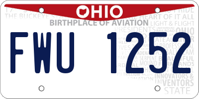 OH license plate FWU1252