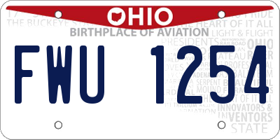 OH license plate FWU1254