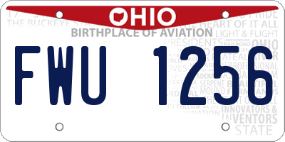 OH license plate FWU1256