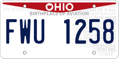OH license plate FWU1258