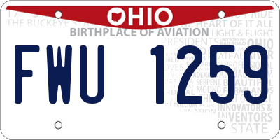 OH license plate FWU1259