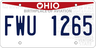 OH license plate FWU1265