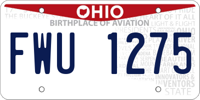 OH license plate FWU1275