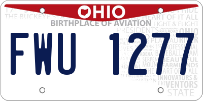 OH license plate FWU1277
