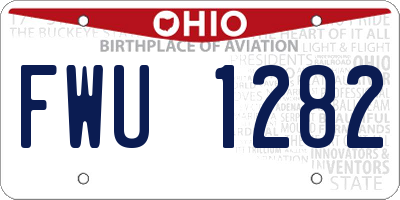 OH license plate FWU1282