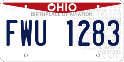OH license plate FWU1283