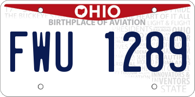 OH license plate FWU1289